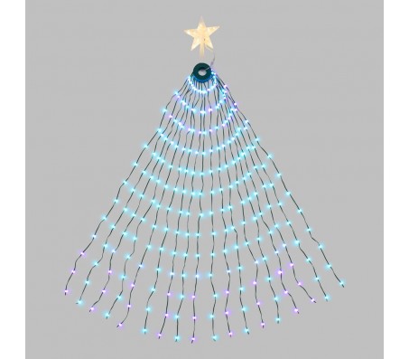 Mantello di luci per albero di Natale alto 180cm 304 gocce di luce led rgb	